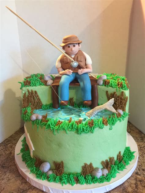 Fondant Fisherman Cake 50th Birthday Cake Boy Birthday Fisherman Cake