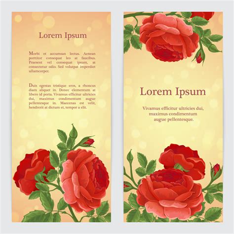 Red Rose Banner Template Vector Vector Banner Free Download