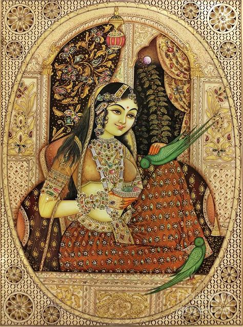 Royal Rajasthani Queen Hand Painted Shringar Ras Ragini Detailed Indian