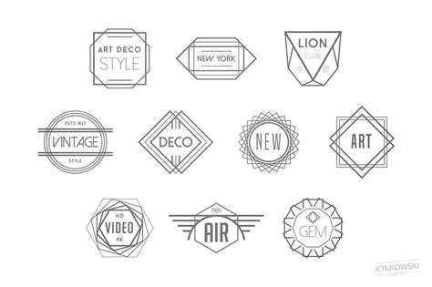 Art Deco Badges Logos Art Deco Badge Logo Deco
