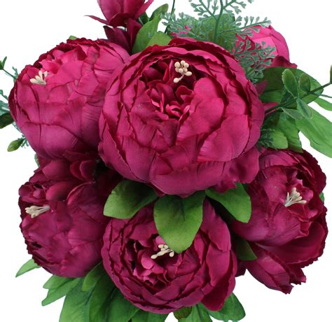Shop incredibly lifelike exquisite blooms. Duovlo Springs Flowers Artificial Silk Peony Bouquets ...