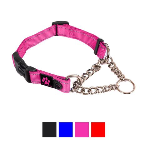 Max And Neo Dog Gear Nylon Reflective Martingale Dog Collar With Chain