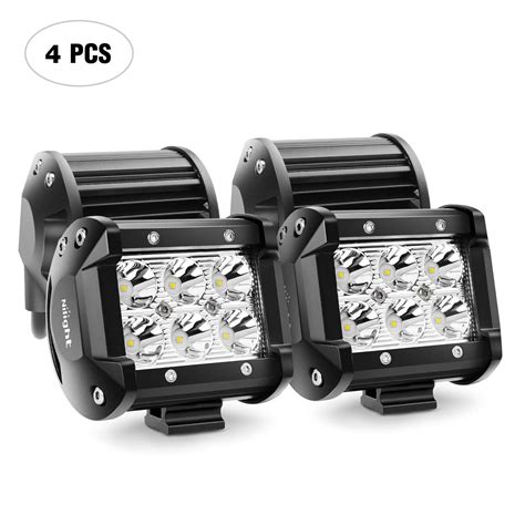 Led Light Bar Nilight 4pcs 18w 1260lm Spot Led Pods Driving Fog Light