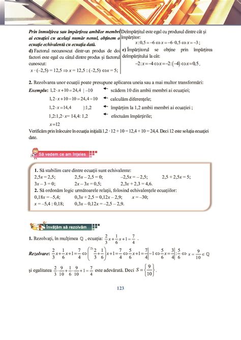 Matematică Pentru Clasa A Vi A A549pdf Pag 123