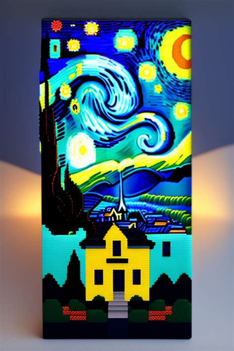 Lexica Noche Estrellada De Van Gogh Pixel Art