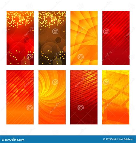 Vertical Banner Set Design Element Background Glow Abstract Stock