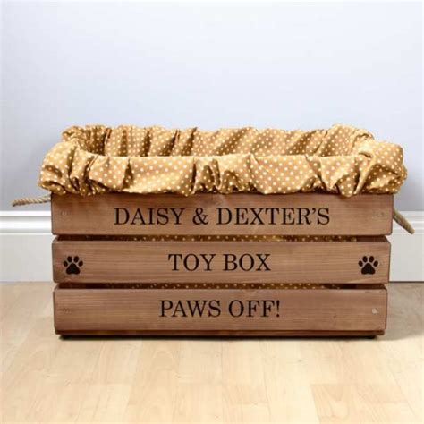 Personalised Wooden Dog Toy Box Toy Storage Box D For Dog