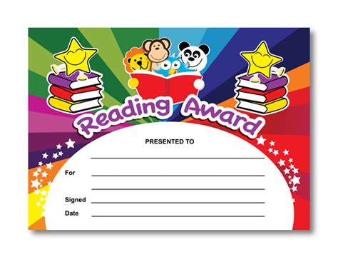 Certificate Reading Award Rainbow Readers Superstickers