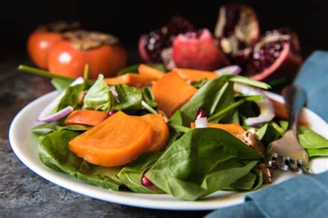 Persimmon Pomegranate And Spinach Salad House Of Nash Eats