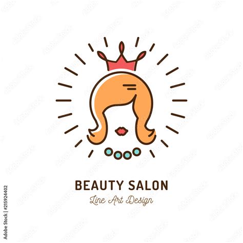 Beauty Salon Icon Queen Beauty Logo Hairdressing Salon Symbol