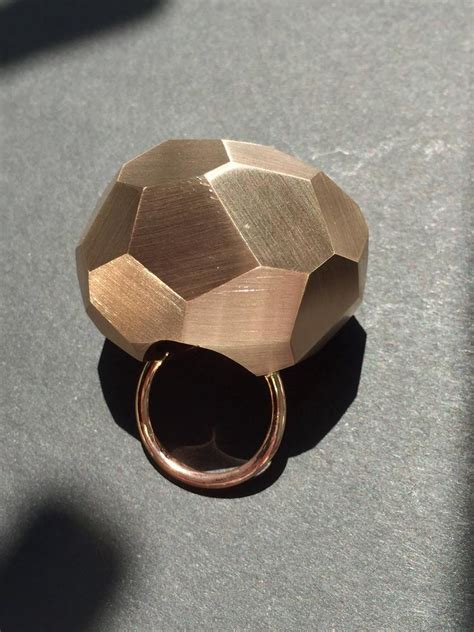 Big Rock Ring Faceted Bronze Xl Etsy Italia Gioielli Contemporanei