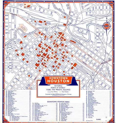 Houston Downtown Street Map Printable Map