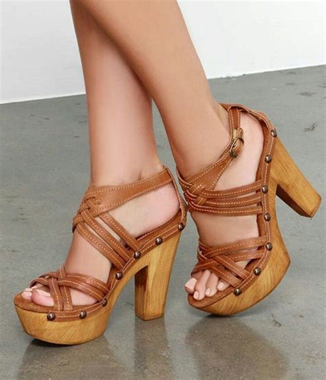 Wooden Heels Leather Platform Sandals Heels Platform Sandals Heels