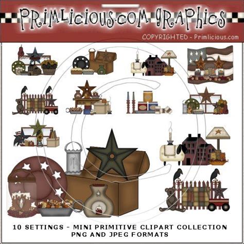 Primitive Mini Clip Art Collection Country Graphics