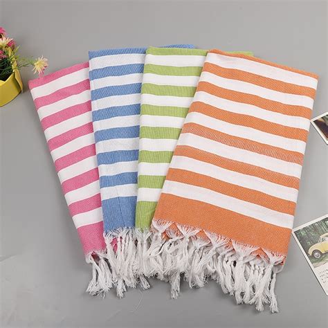 Turkish Beach Towels For Adults 100 180 Cm Cotton Yarn Dyed Stripes