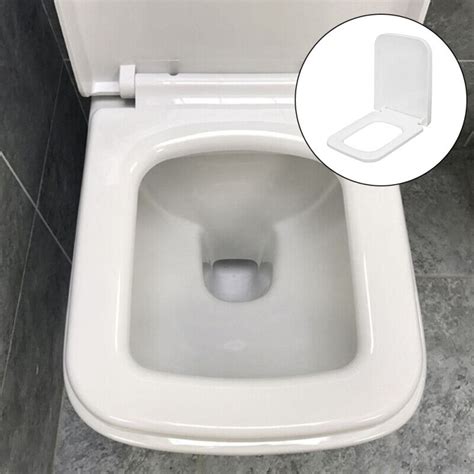 Luxury Square Toilet Seat Heavy Duty White Soft Close Top Quick Release Hinges EBay