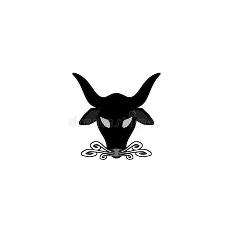 Black And White Bull Head Icon Illustration Head Logo Stock