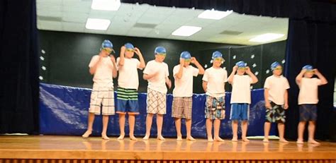 Fifth Grade Boys Pretend To Be Synchronized Swimmers In School Talent