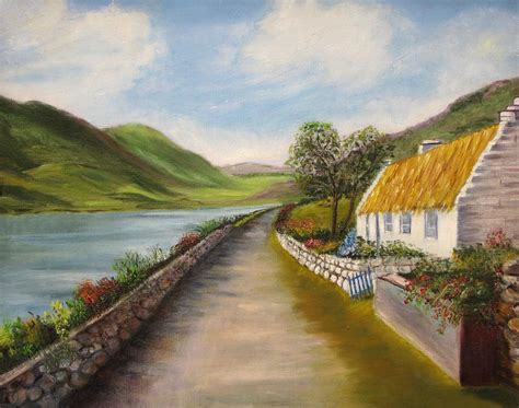 Irish Cottage Painting By Irene Mcdunn