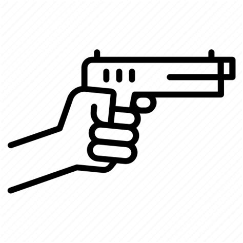 Crime Criminal Criminality Firearm Gun Killer Pointing Icon