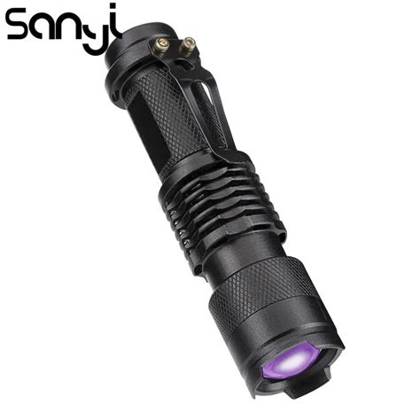 Sanyi Mini Aluminum Portable Uv Flashlight Sk68 Purple Violet Light Uv