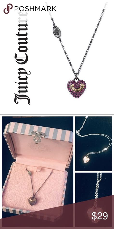 Juicy Couture Wish Pavé Heart Necklace Nib Juicy Couture Jewelry