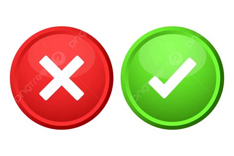 Red Green True And False Buttons With 3d Style Vector True And False