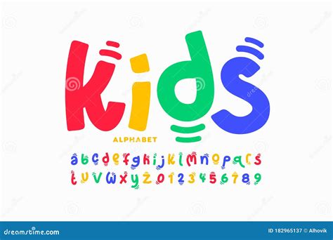 Kids Style Colorful Font Playful Alphabet Vector Illustration