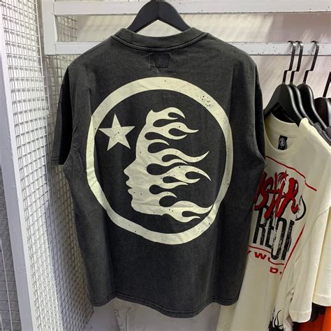 Hellstar Studios Classic Logo Short Sleeve Tee Shirt Washed Black Etsy