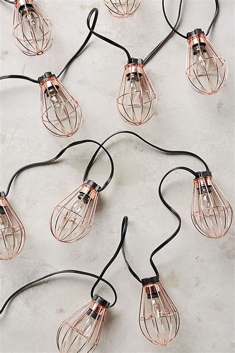 Caged Bulb String Lights Anthropologie