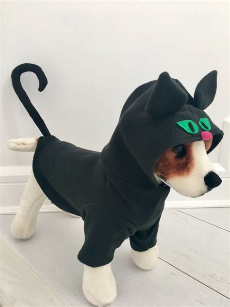 Black cat costume Cat costume Dog halloween costume Dog cat | Etsy