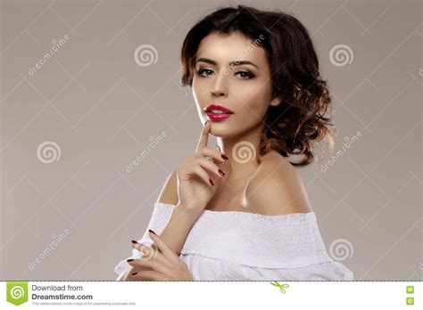Beautiful Model Woman In Beauty Salon Makeup Young Modern Girl I Stock