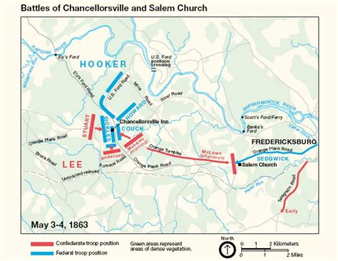 Battle Of Chancellorsville Campaign Civil War Virginia Map