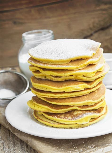 Pancakes With Powdered Sugar Stock Photo Image Of Buttermilk Pile
