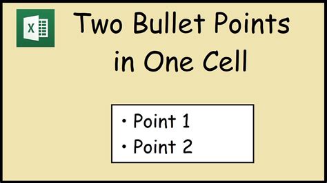 How To Put Two Bullet Points In A Cell In Excel YouTube