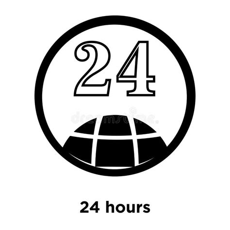 24 Horas De Logotipo Ilustración Del Vector Ilustración De Botón