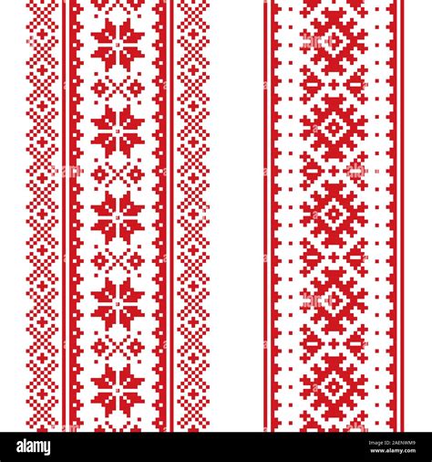 Winter Vector Seamless Pattern Set Two Christmas Vertical Designs
