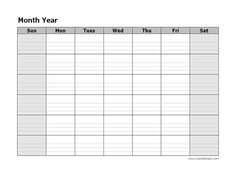 Printable Blank Monthly Calendar With Notes Blank Cal Vrogue Co