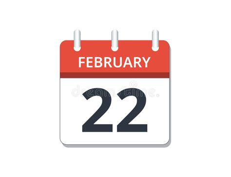February 22nd Calendar Icon Vector Concept Of Schedule Business And