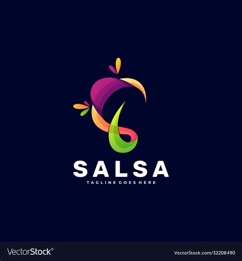 Logo Salsa Gradient Colorful Style Royalty Free Vector Image