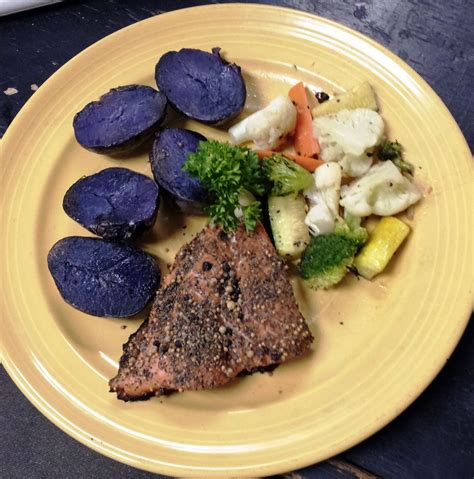 Check spelling or type a new query. King Salmon and organic potatoes w/ mixed veggies for ...