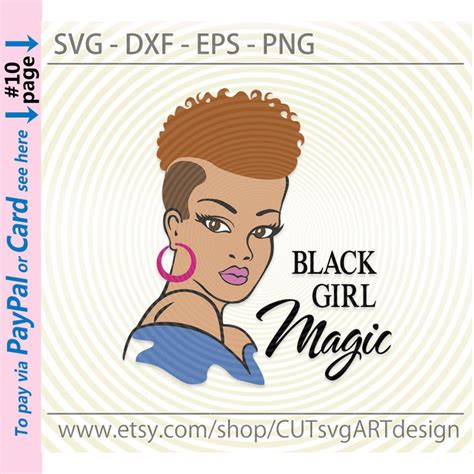 Black Woman Short Hair Svg Black Girl Magic Svg Png Dxf Eps Etsy