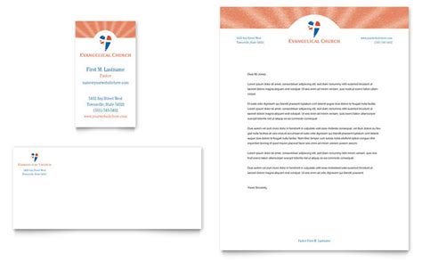 Adding a letterhead to your personal or business correspondence ensures that all your recipients will have your contact information close at hand. Evangelical Church Business Card & Letterhead Template Design