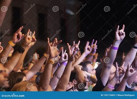 Hands Up On Concert Festival Editorial Stock Photo Image Of Group