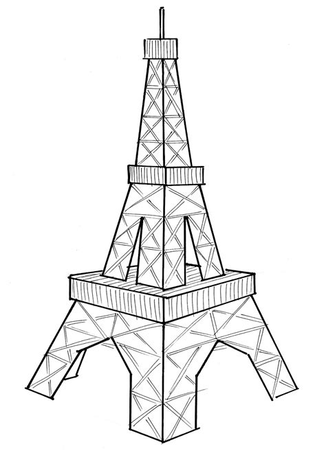 Tour Eiffel Dibujo Para Colorear Imagui