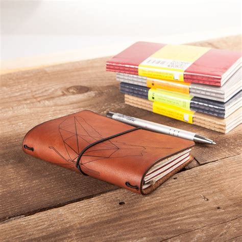 Leather Notebook Cover Moleskine Cahier Journal Filed Etsy