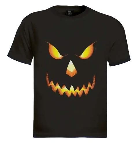 Halloween Pumpkin T Shirt For Men Scary Face Skeleton Adult Easy