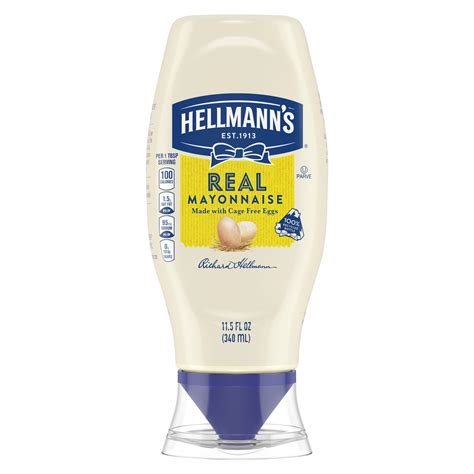Hellmanns Real Mayonnaise Real Mayo Squeeze Bottle 115 Oz