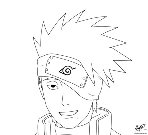 Kakashi Line Drawing