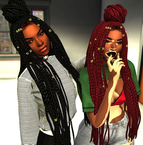Single Post Sims Hair Sims 4 Black Hair Poetic Braids